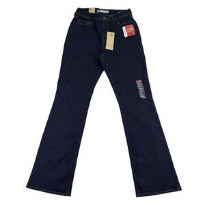 Levis Womens Dark Wash Denim Bootcut Jeans Mid Rise Slimming Size 10 Medium Fit